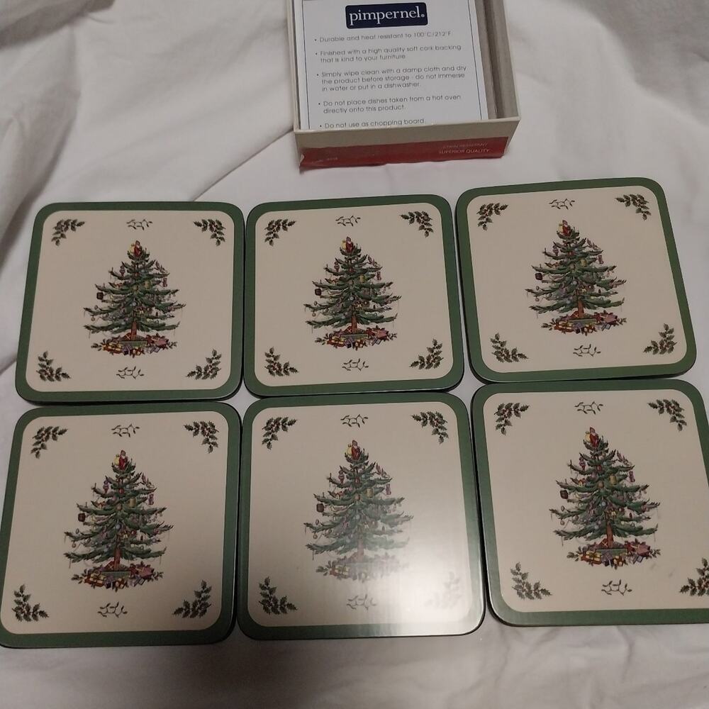 Vintage Spode Christmas Tree Coasters